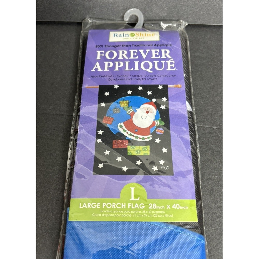 Rain Or Shine Forever Applique Porch Flag 28 " X 40" Santa Claus Christmas
